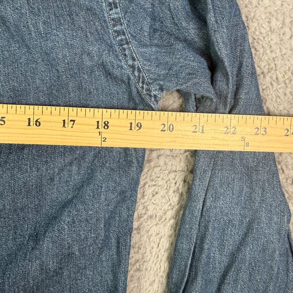 Buck Mason Vintage One Pocket Denim Shirt Mens Small Blue Indigo Long Sleeve - Picture 8 of 11